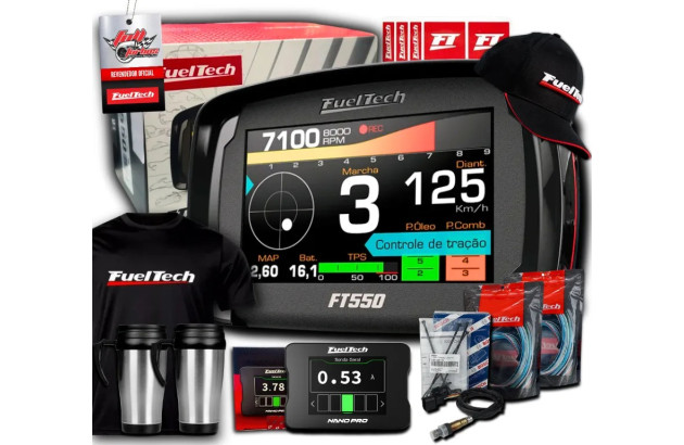 Fueltech Ft550 3m + Wideband Nano Pro 2m + Sonda Bosch 4.2  