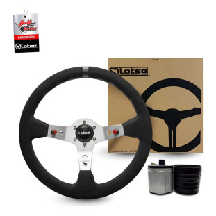 Volante Lotse Dakar Indicador Preto + Cubo Fixo Vw G2 E G3