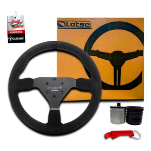 Volante Esportivo Lotse Gt330r Camurça Preta + Cubo