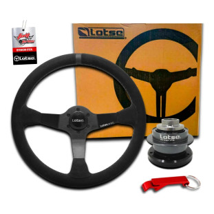 Volante Lotse Wrc Indicador Preto + Cubo Saque Rápido Vw