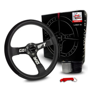 Volante Lowv Sniper Go Drift Suede Com Cubo Opala Preto