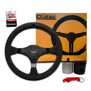 Volante Lotse Ring R Indicador Preto + Cubo Fixo Vw G2 E G3