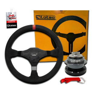 Volante Lotse Ring R Indicador Preto + Cubo Saque Rápido Vw