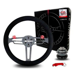 Volante Lowv Zr1 Revestido Com Cubo Engate Rapido Preto