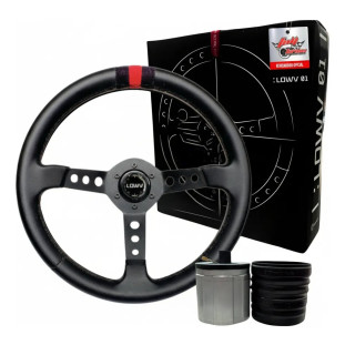 Volante Esportivo Lowv Colt Com Cubo Fixo Fusca Preto
